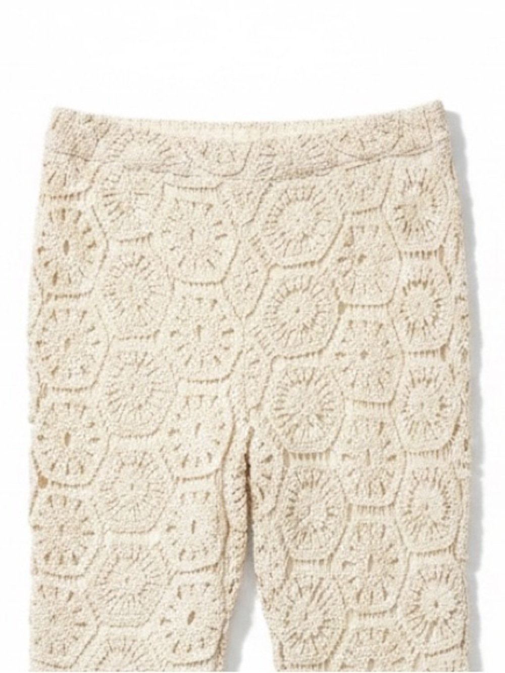 Lucky & Blessed Beige Crochet Lined Boot Cut Pull On Pants Side Zipper Large - Picture 3 of 10